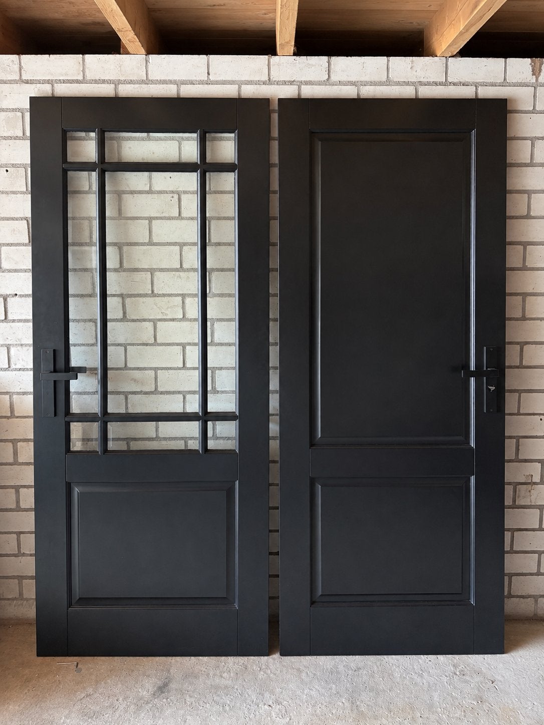 Twee houten binnendeuren, eventueel ook los te koop, Doe-het-zelf en Verbouw, Deuren en Horren, Ophalen, Gebruikt, Binnendeur