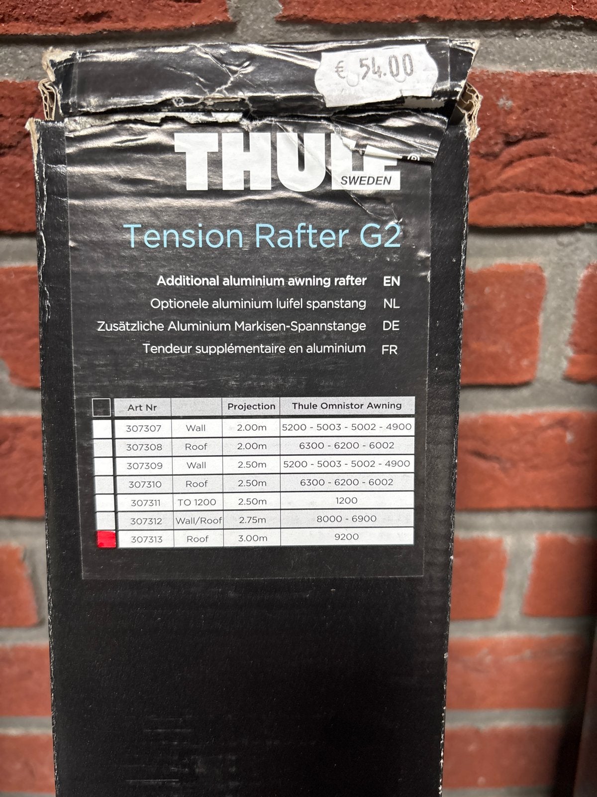 Thule Tension Rafter G2 - Optionele luifel spanstang, Ophalen, Nieuw