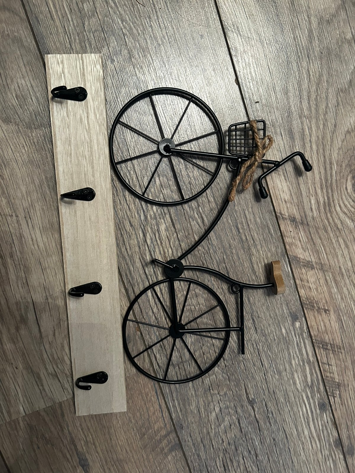 Compact Houten Sleutelrekje / Handdoekrekje Fiets, Ophalen of Verzenden, Zo goed als nieuw, Wandkapstok, Minder dan 100 cm