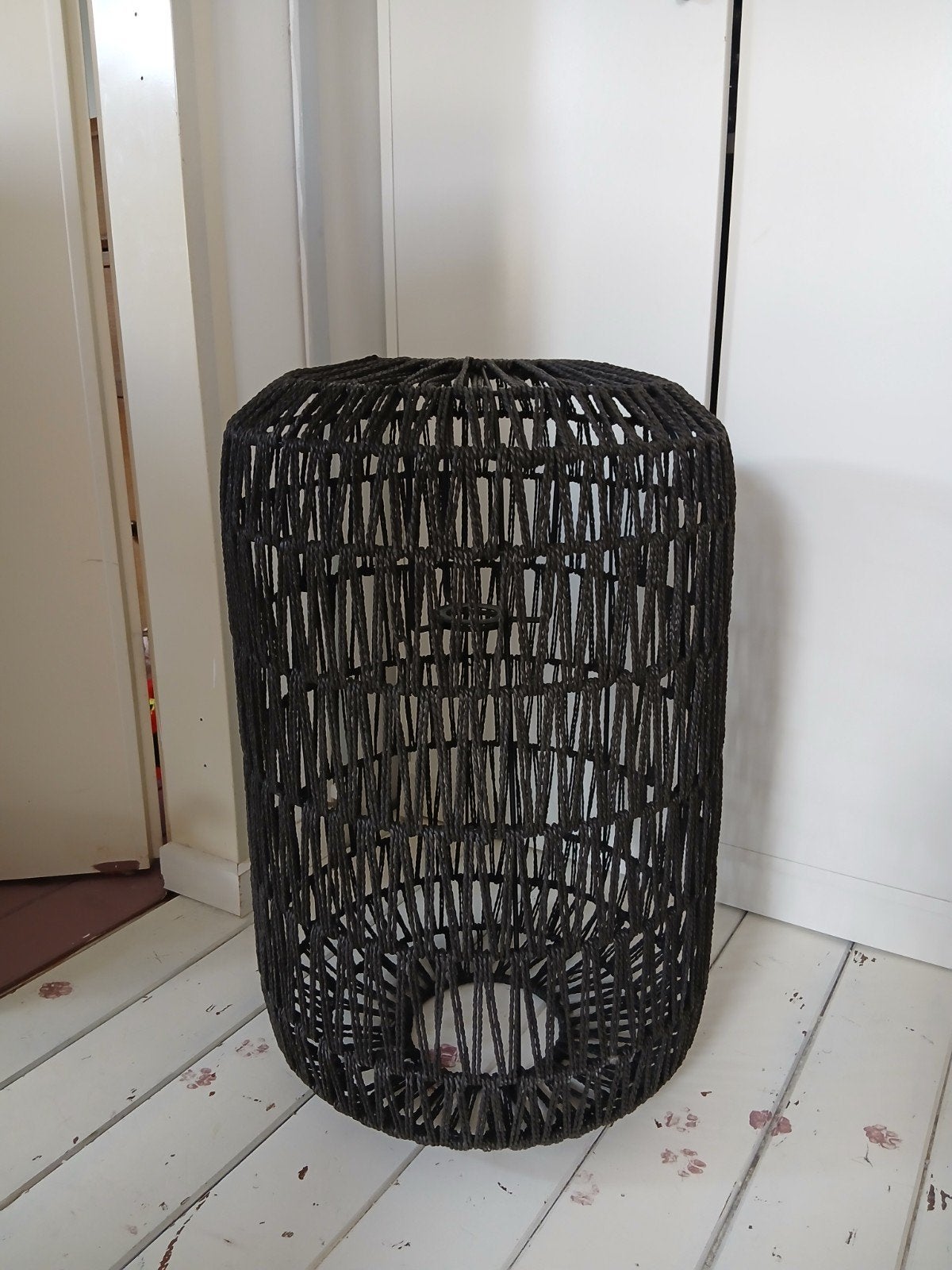 Lampenkap met zwart touw - 60 cm hoog, 38 cm breed, Ophalen of Verzenden