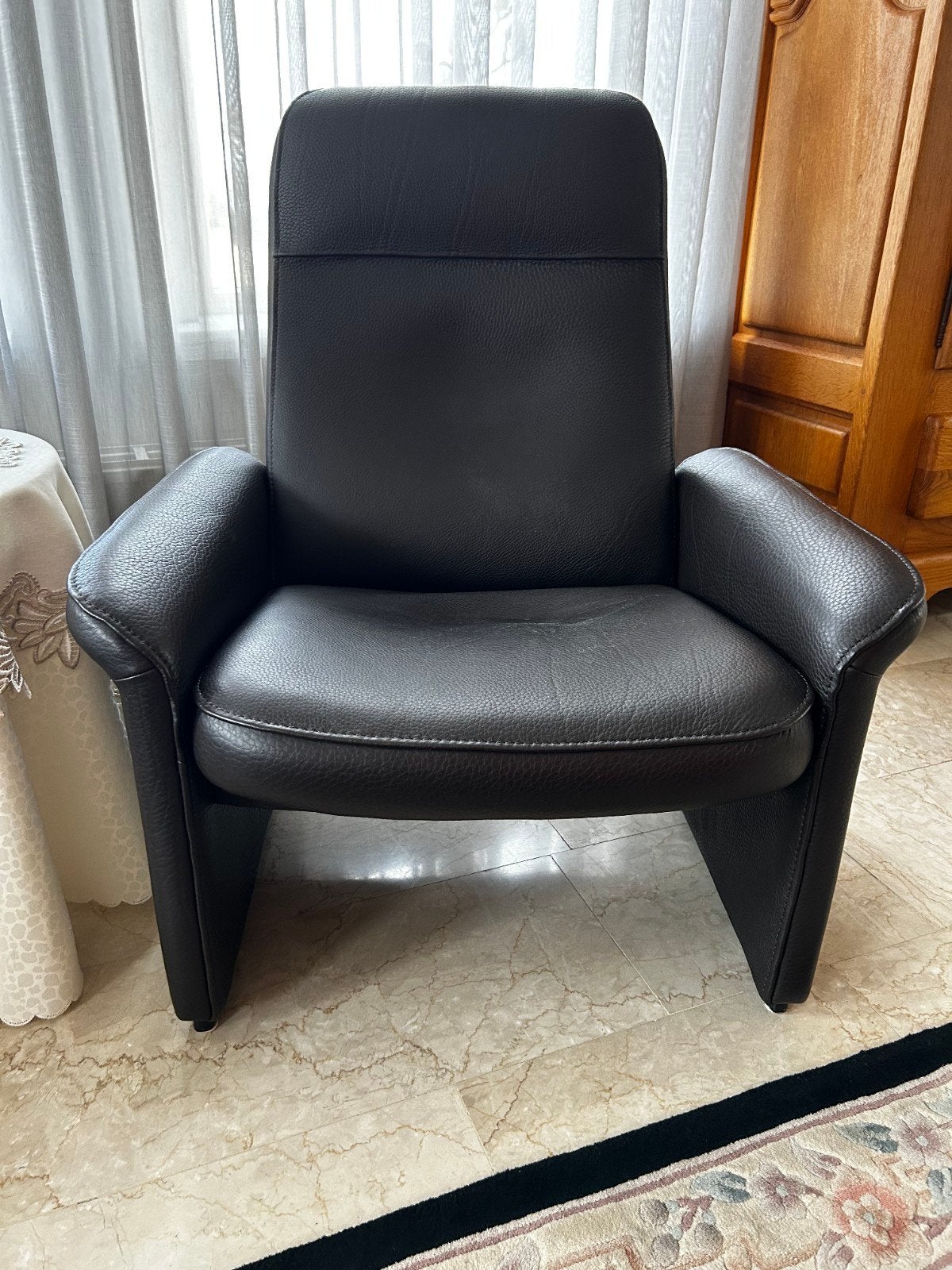 Zo goed als nieuwe volledig lederen fauteuil, Ophalen of Verzenden, Zo goed als nieuw, 200 tot 250 cm, Vierpersoons of meer