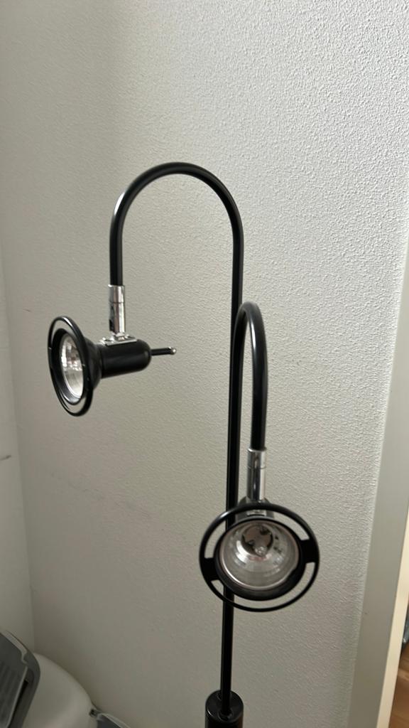 Halogeen lamp met 2 draaien spots, Ophalen, Gebruikt, Metaal, 150 tot 200 cm