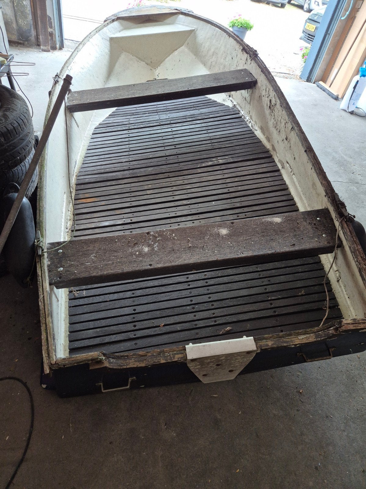 Opknap boot met hard houten bodem,  380x152 met 2 motoren, 3, Ophalen, Gebruikt