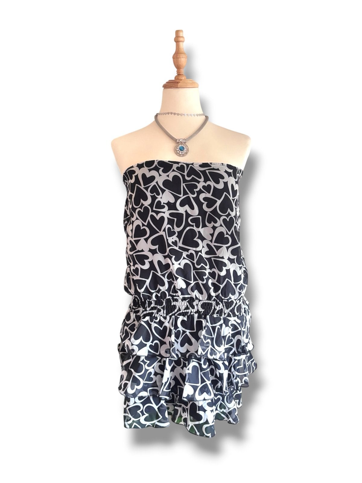 Lola Liza jurk met hartjesprint - Maat XS, Kleding | Dames, Zwart, Ophalen of Verzenden, Maat 34 (XS) of kleiner, Gedragen