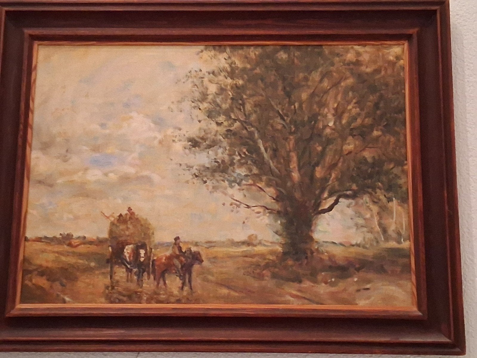 Mooi landschapschilderij, mogelijk Pools, van familielid, Ophalen, Handgeschilderd, Doek, Landschap