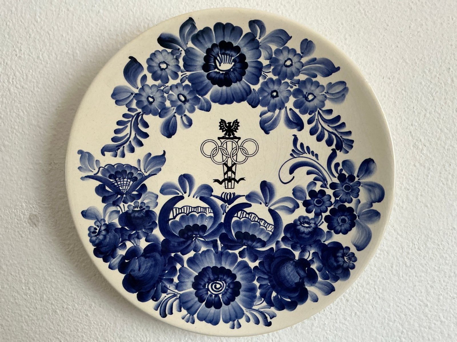 Vintage Poolse Faience Wandbord Olympische Spelen, Antiek en Kunst, Ophalen of Verzenden