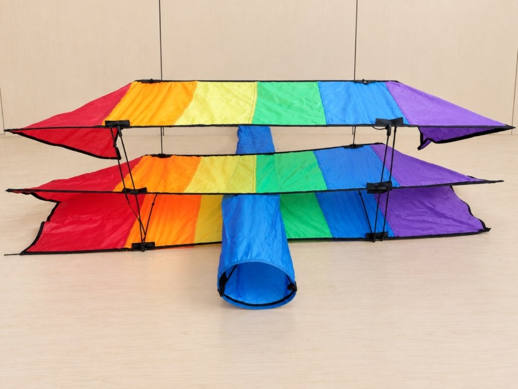 Grote Rainbow Tri-Plane 3D vlieger – Triple Wing – 116 cm, Sport en Fitness, Ophalen, Zo goed als nieuw, Eenlijns, Vlieger