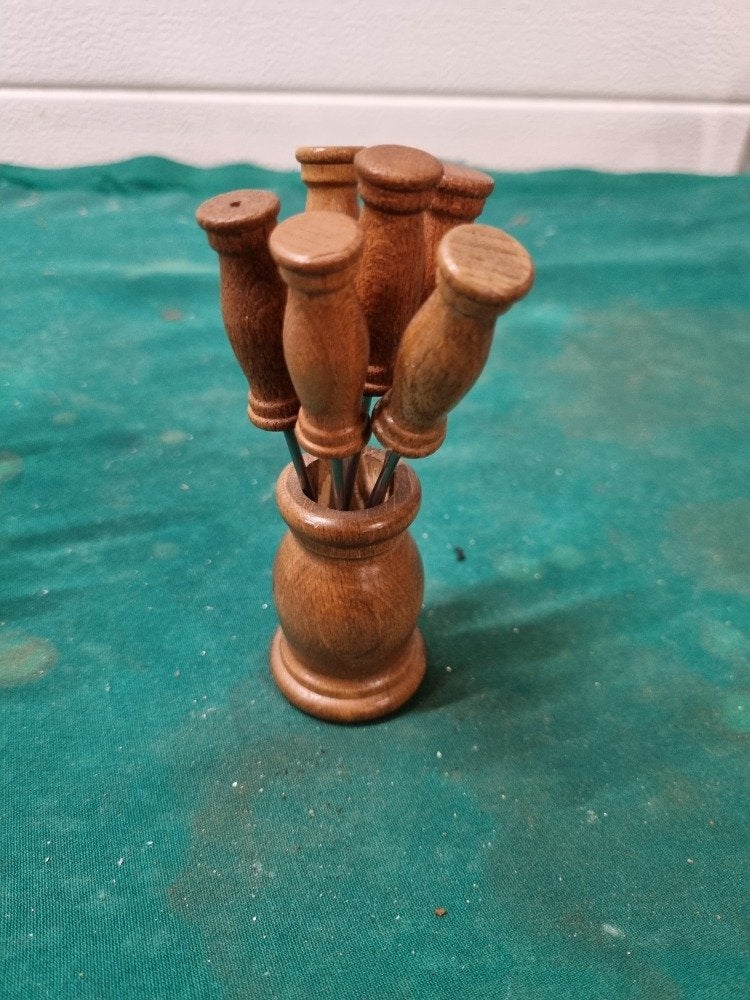 prikkers in houten houder vintage, Ophalen of Verzenden, 'T Olde Gre-j, Info@toldegrej.nl, Endepoelstraat 20f Didam
