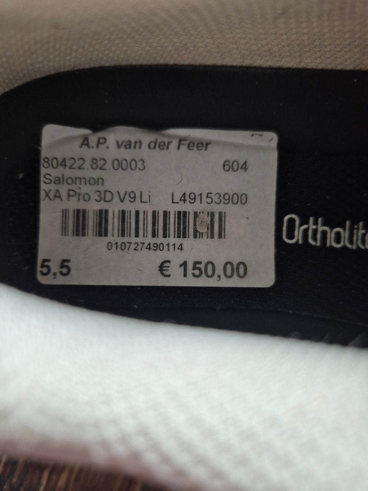 Salomon XA Pro 3D V9 Li  maat 5,5, Ophalen, Nieuw, Overige typen
