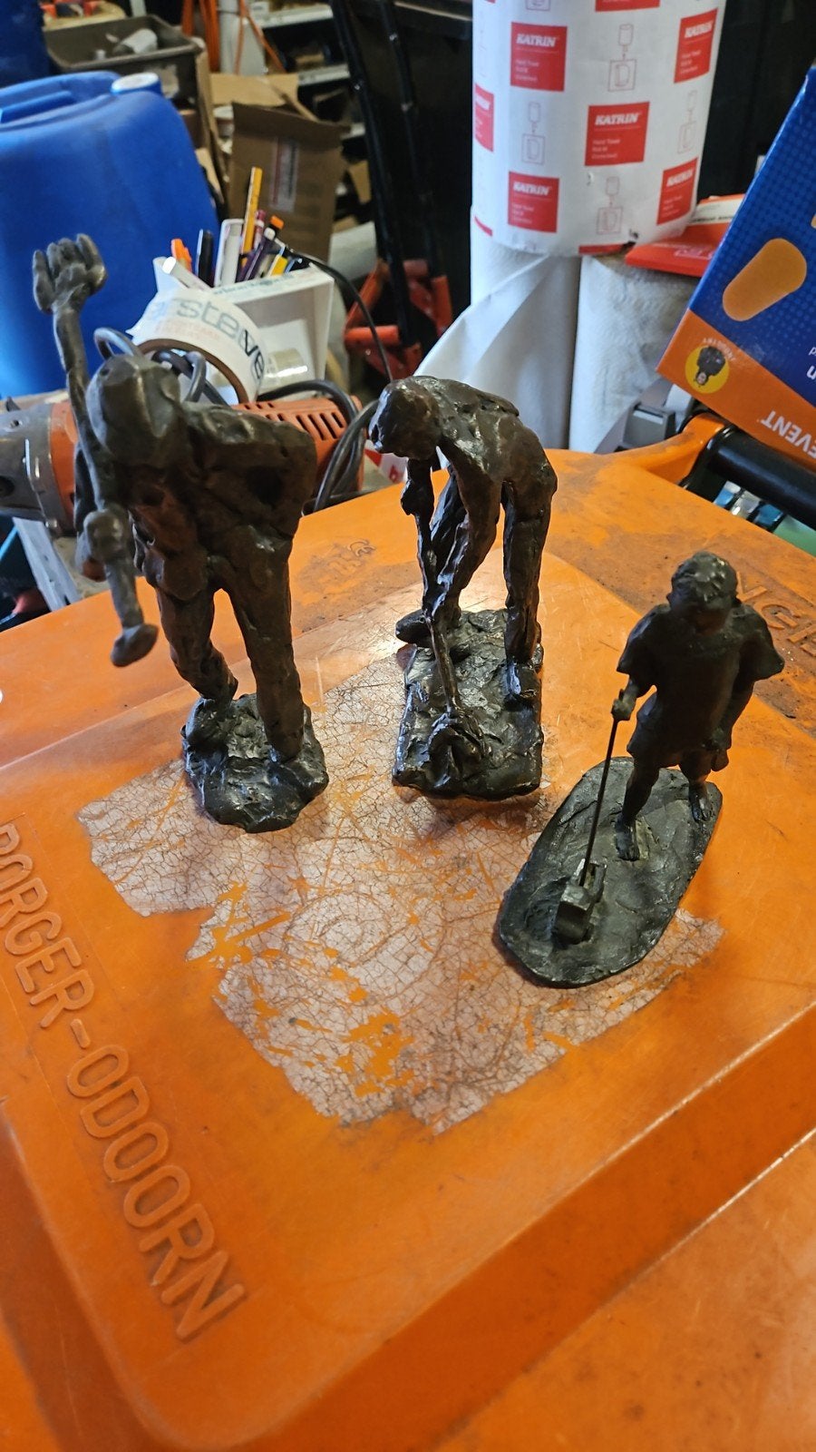3x bronzen beeldje, Ophalen of Verzenden