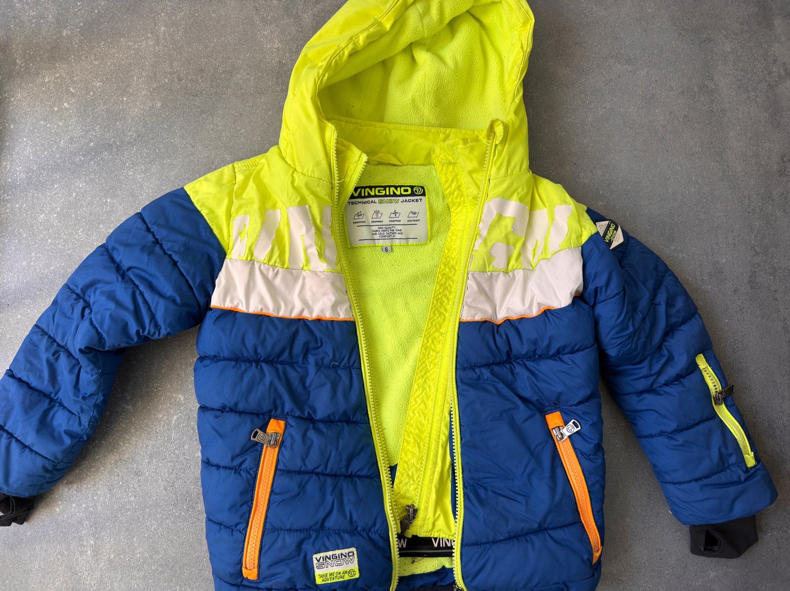 Vingino jongens ski-jas en bijpassende skibroek - Maat 116, Kinderen en Baby's, Ophalen, Gebruikt, Jongen, Jas