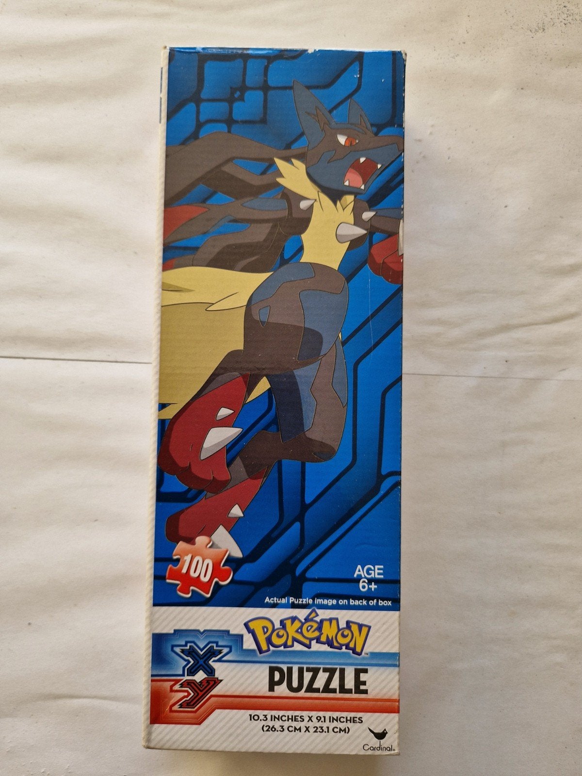 Pokémon XY Mega Lucario Puzzel 100 Stukjes, Ophalen of Verzenden, Minder dan 500 stukjes, Gebruikt