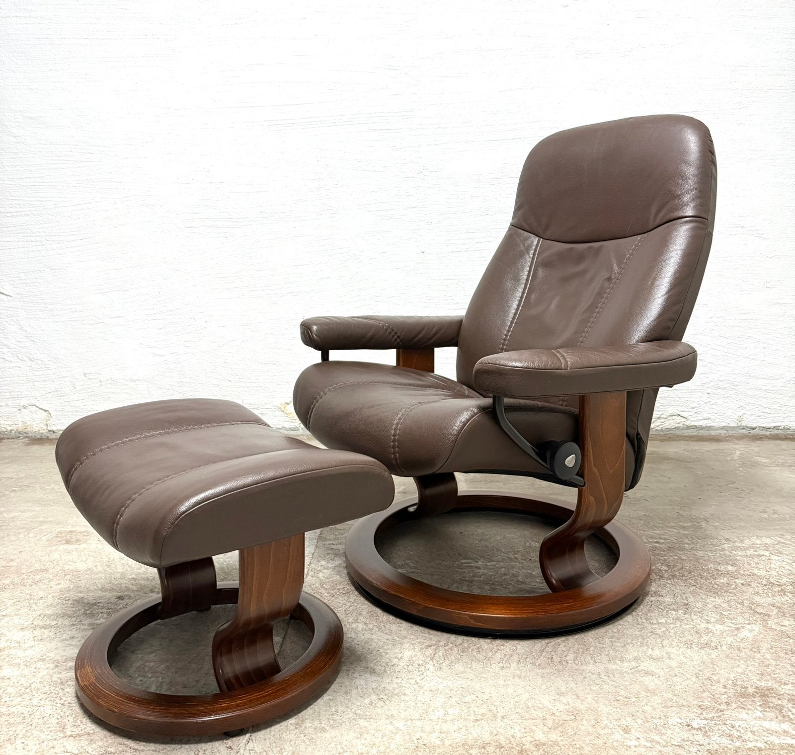 Stressless Design Fauteuil | Bruin Leder | Super Comfortabel, 75 tot 100 cm, Zo goed als nieuw, 75 tot 100 cm, Ophalen