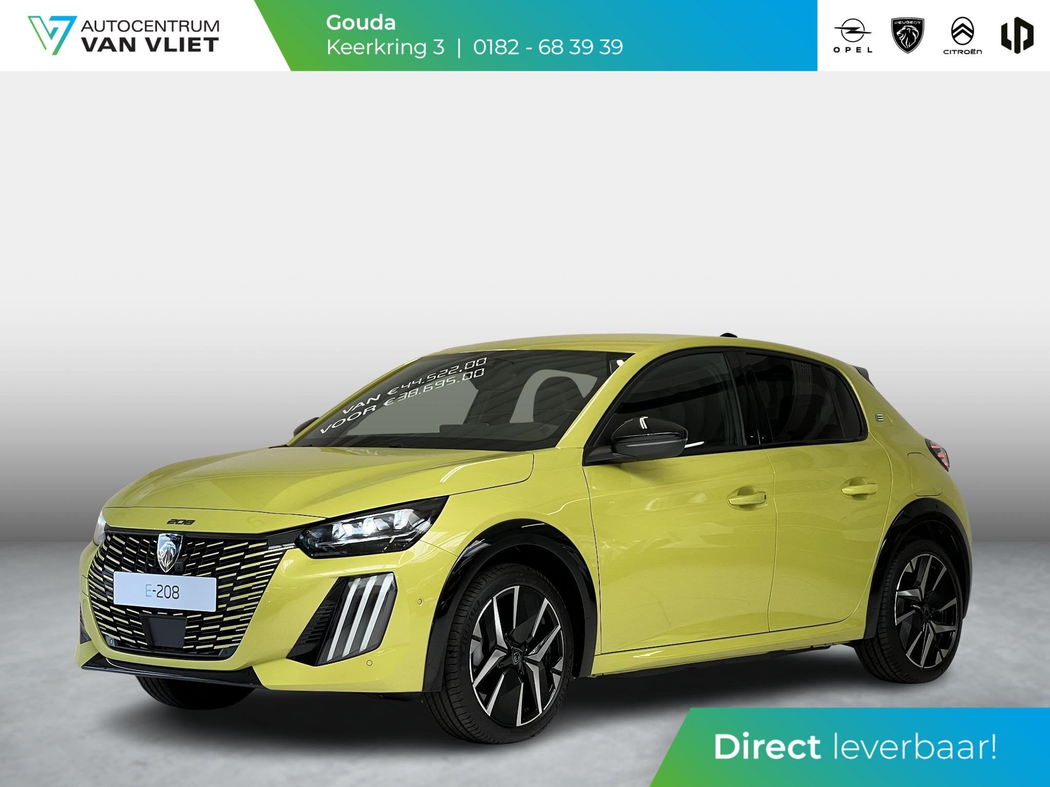 Peugeot e-208 EV GT 51 kWh | Long range | Stoelverwarming &, Auto's, Stof, Automatische klimaatregeling, 156 pk, 1430 kg