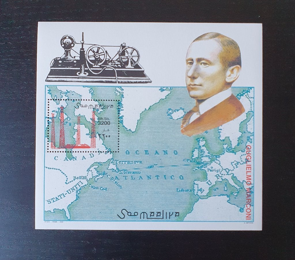 Somalie 2002 Marconi Telegrafie Communicatie Michel blok 89, Verzenden, Postfris, Overige thema's