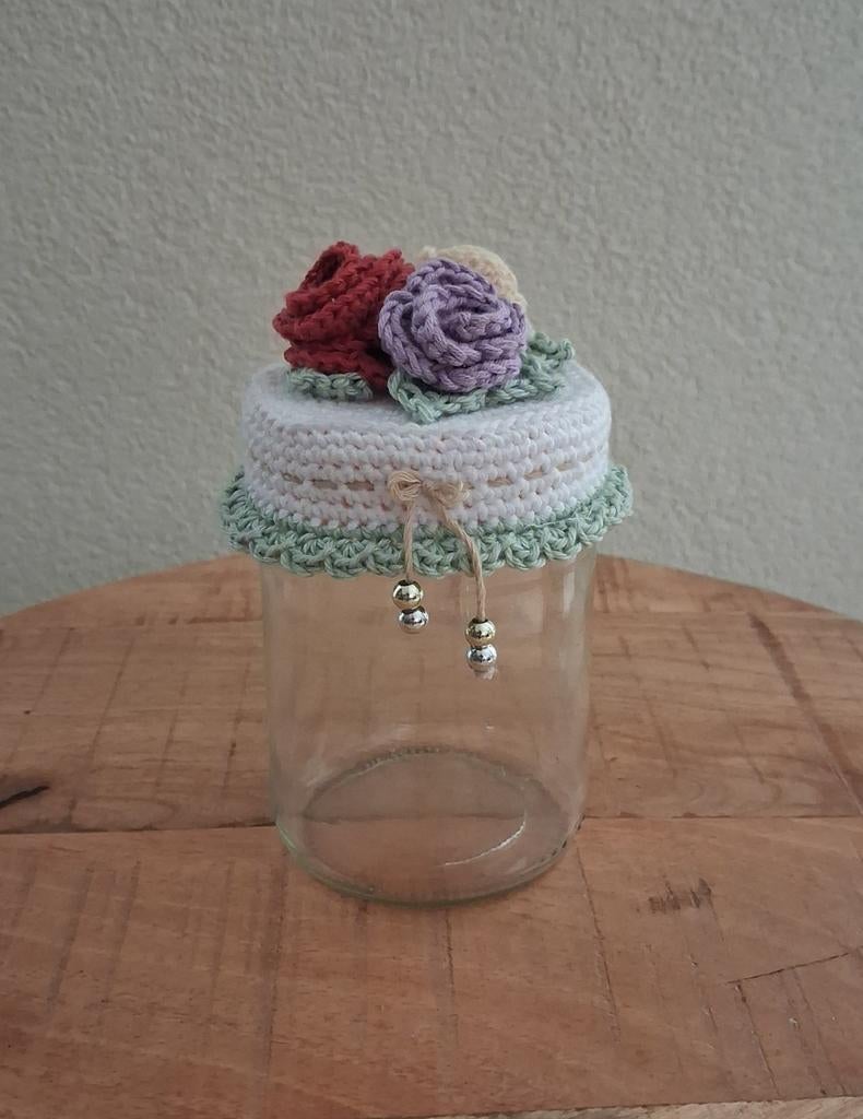 Gehaakt potje rozen bloemen, Ophalen of Verzenden, Nieuw, Haken