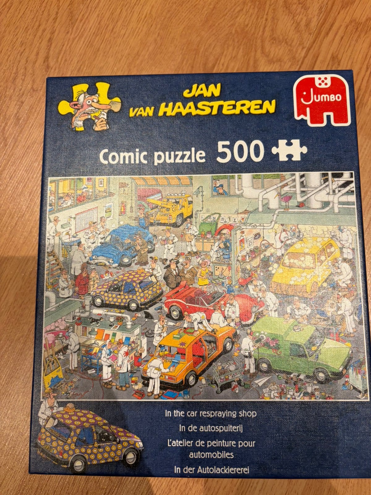 Puzzel Jan van Haasteren 500 stukjes de autospuiterij, Ophalen of Verzenden, 500 t/m 1500 stukjes, Gebruikt, Legpuzzel