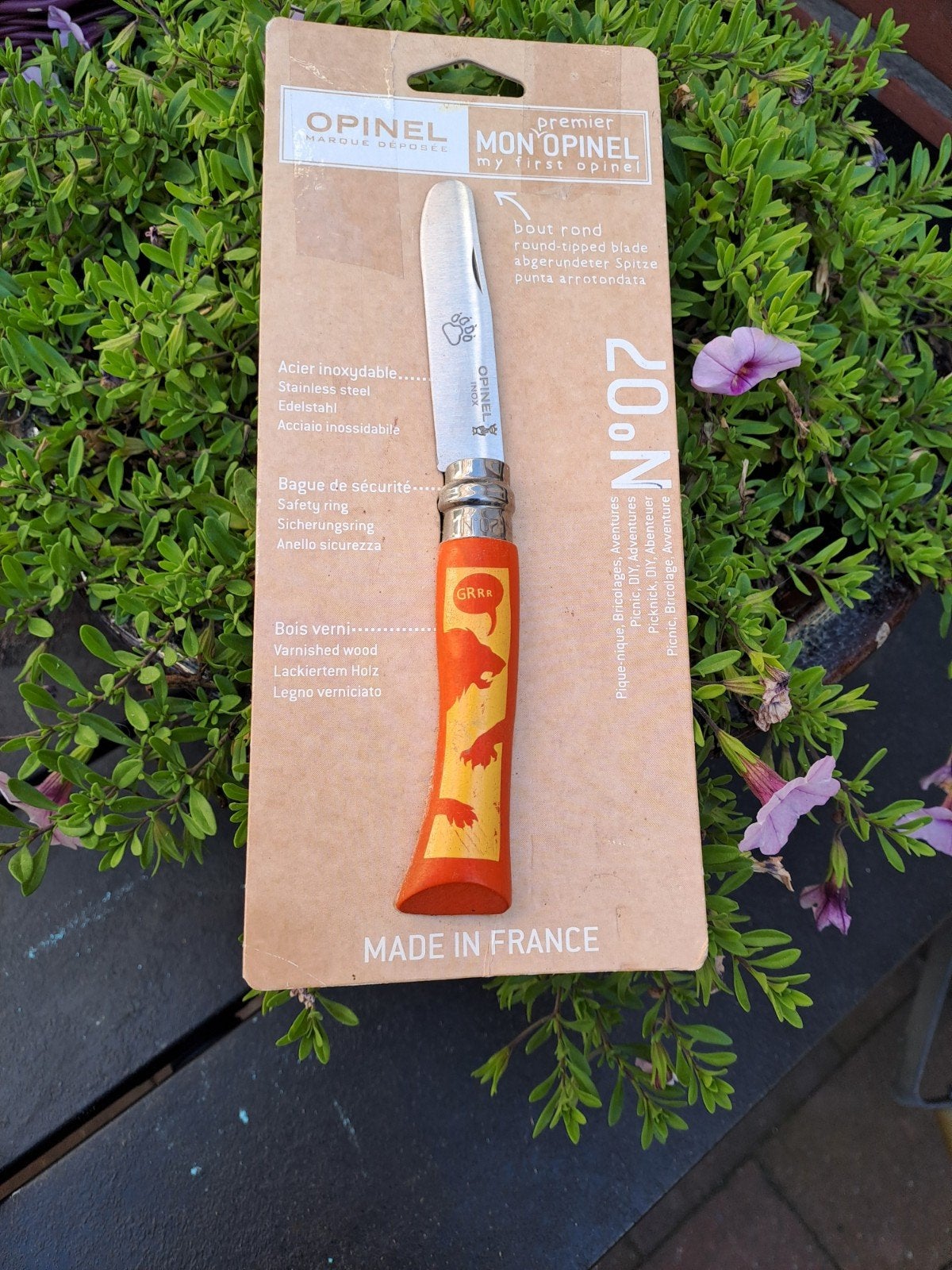 Opinel N07 Zakmes - Mijn Eerste Opinel - Rond Punt, Ophalen of Verzenden, Hmy, Nvt, D bsh