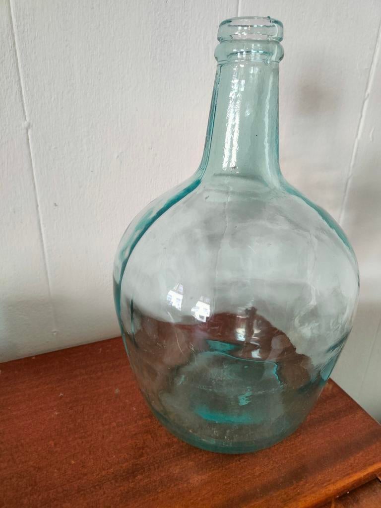 Glazen karaf blauw, Ophalen, Gebruikt, Overige kleuren, Glas