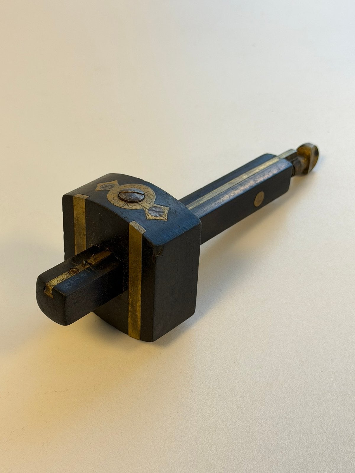 Antiek Dubbel Kruishout Timmermansgereedschap Messing tool, Ophalen of Verzenden