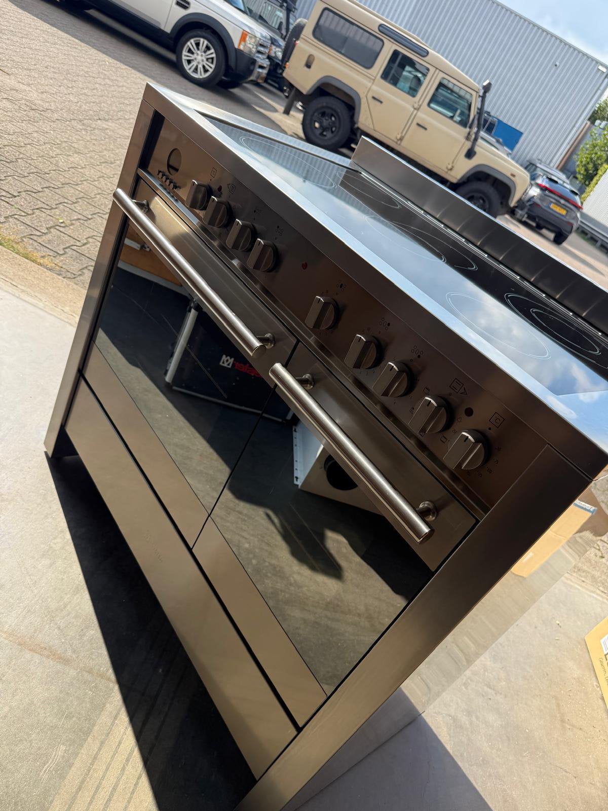 M-System / Boretti keramisch fornuis dubbele oven MFTK-105, Ophalen, Gebruikt, 60 cm of meer, Keramisch