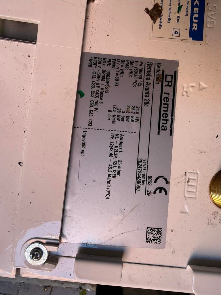 Remeha Avanta 28c CV-ketel - Goed onderhouden, Gebruikt, Hoog rendement (Hr), Cv-ketel of Combi-ketel, Ophalen of Verzenden