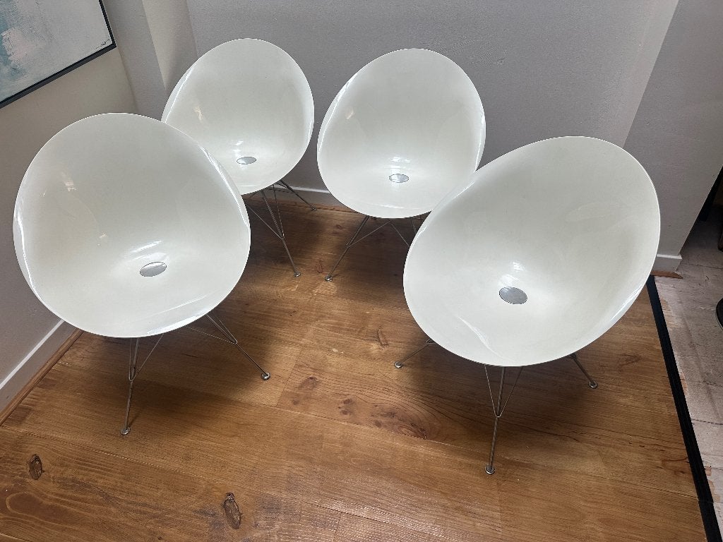 4 originele Kartell Ero|S| stoelen – Philippe Starck, Gebruikt, Wit, Design, Ophalen of Verzenden