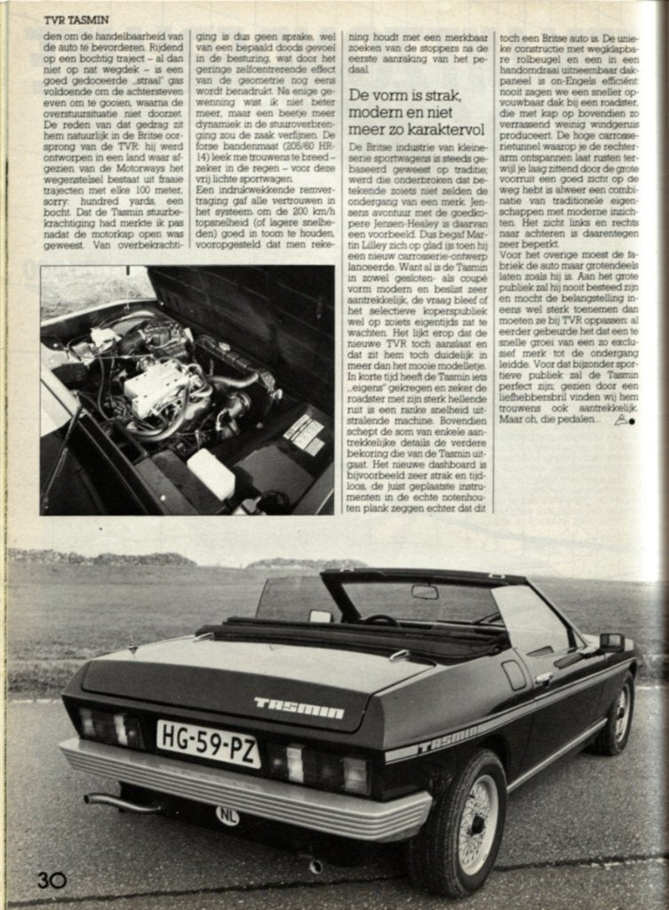 Autoselekt test TVR Tasmin Convertible 1983, Ophalen of Verzenden, Gelezen, Overige merken