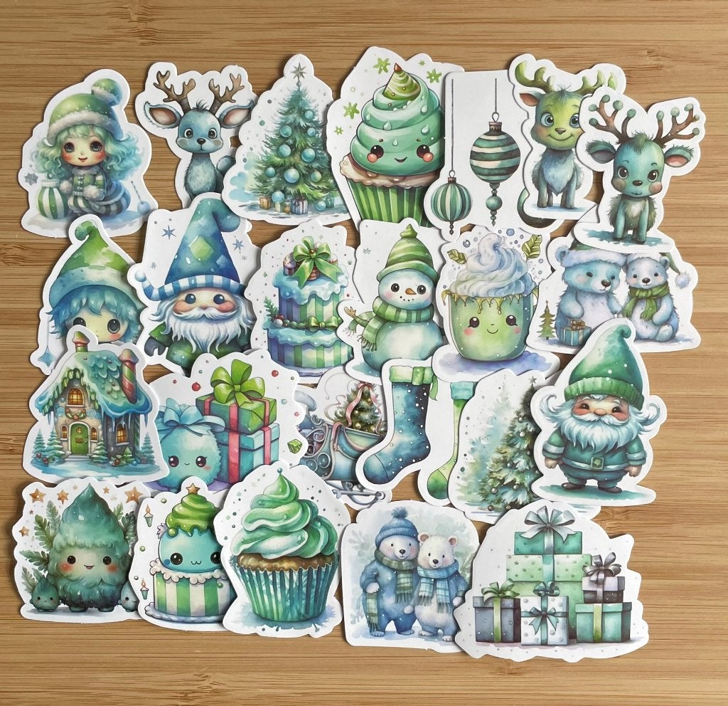 Winter cozy groene thema Stickers, Verzenden, Nieuw, Meerdere stickers
