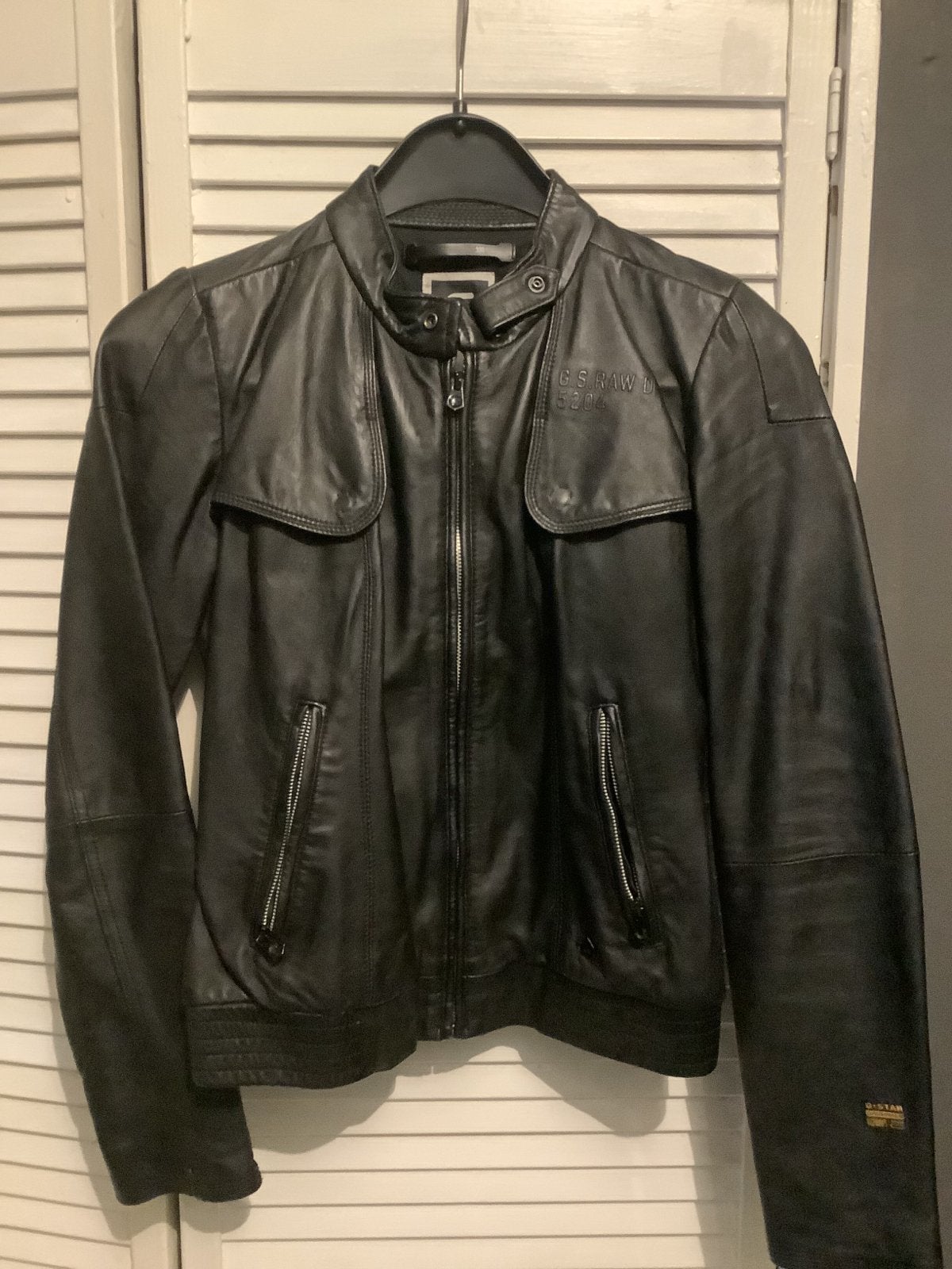 Stijlvol G-Star RAW Leren Jack - Maat S, Kleding | Dames, Ophalen of Verzenden, Zo goed als nieuw, Maat 36 (S), Zwart