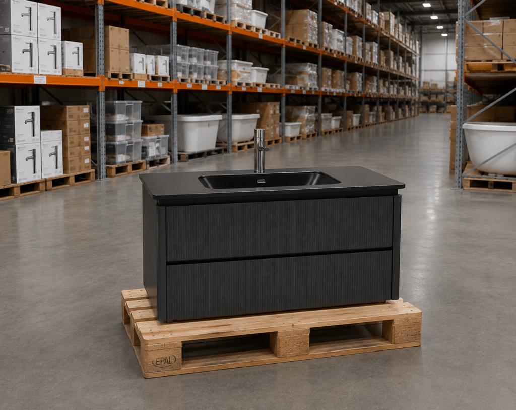 LAATSTE! Wastafelkast badmeubel 80 cm zwart - Nieuw! nr119B, Ophalen, Nieuw