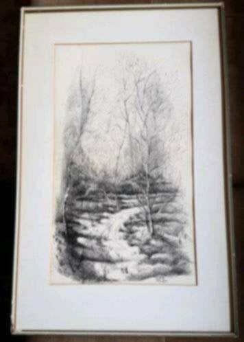 Orig  Pentekening bos Limburg Gertrude Fober (1929- 2013), Antiek en Kunst, Kunst | Tekeningen en Foto's, Ophalen
