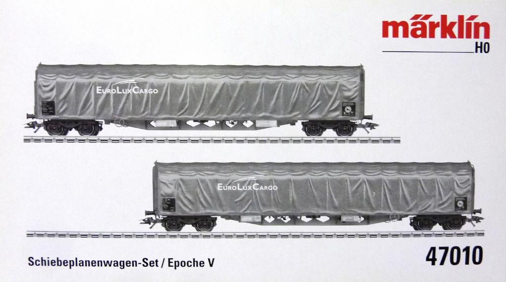 Märklin 47010 Set (2) Zeildoekwagens Euro Lux Cargo, Hobby en Vrije tijd, Modeltreinen | H0, Wisselstroom, Treinset, Nieuw, Ophalen of Verzenden