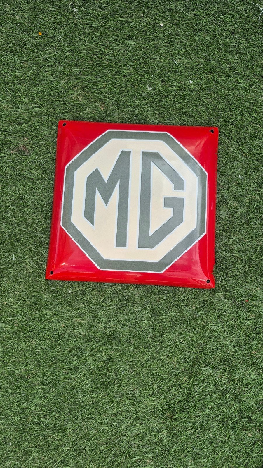 Vintage MG Emaille Reclamebord - Klassiek Auto Logo, Ophalen of Verzenden