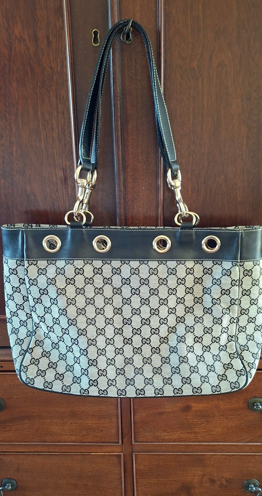 Prachtige Gucci Handtas met GG Monogram, Ophalen of Verzenden, Zo goed als nieuw, Zwart, Handtas