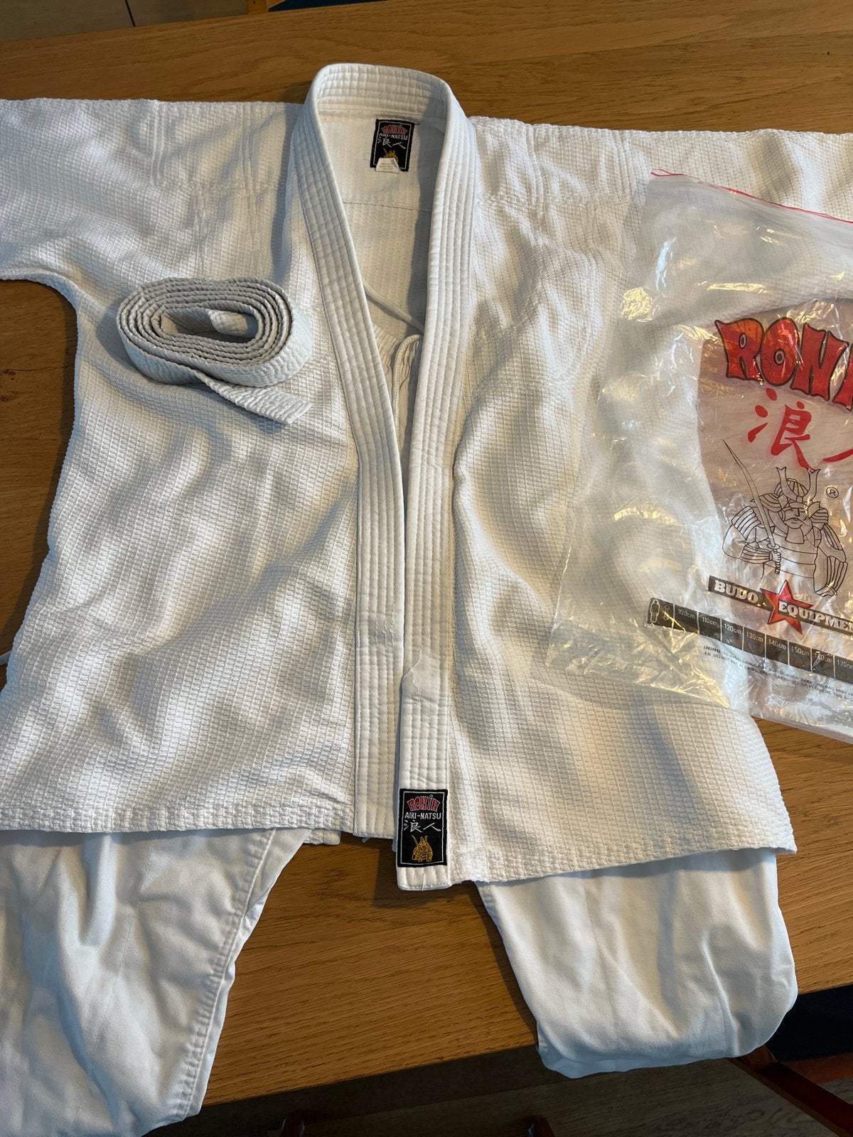Ronin Aiki-Natsu Aikido pak wit - Maat 160 cm, Gebruikt, Vechtsportpak, Aikido, Maat M