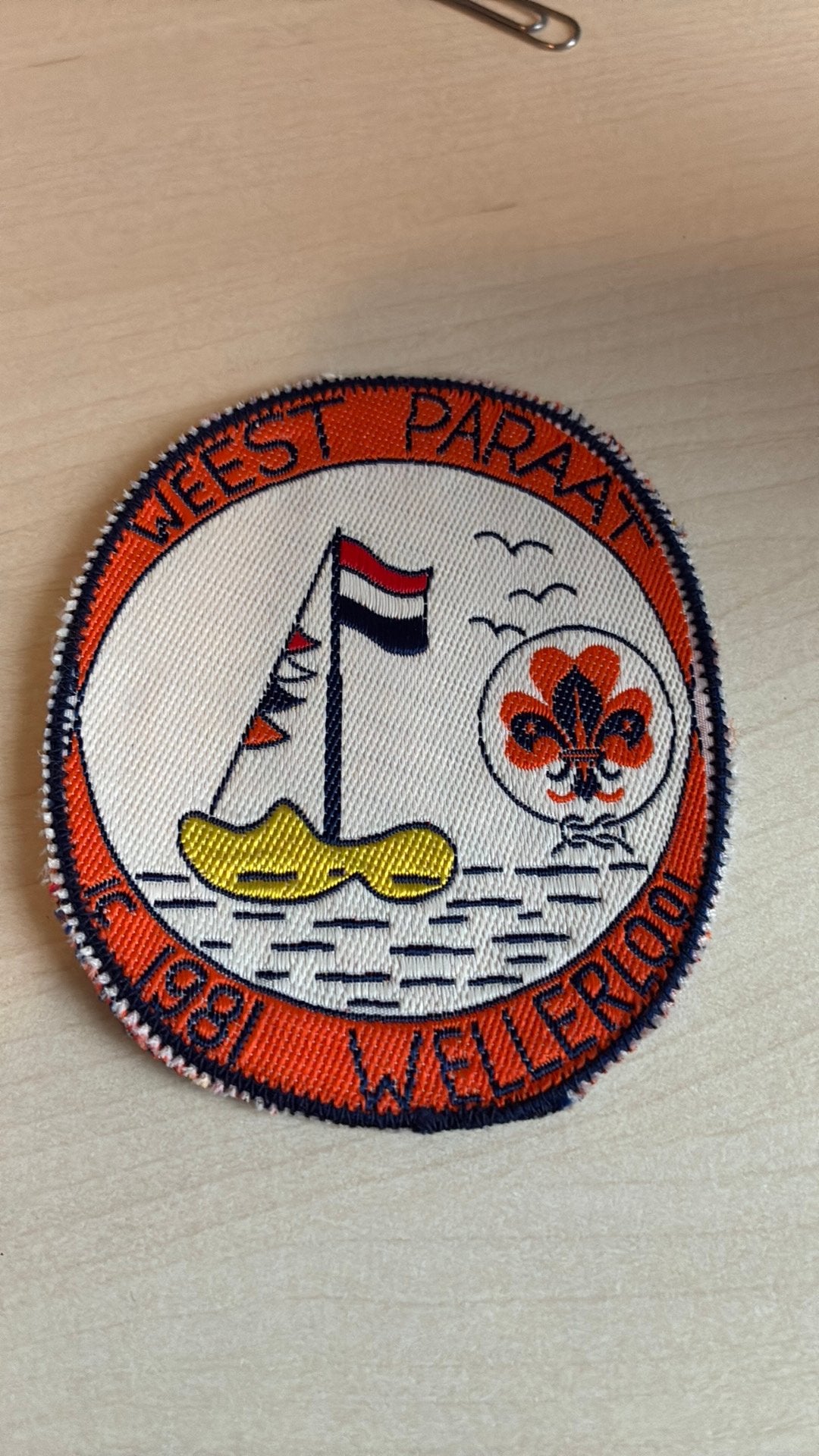 Intercamp 1981 deelnemers badge, Verzamelen, Scouting, Ophalen of Verzenden, Zo goed als nieuw, Embleem, Speld of Insigne