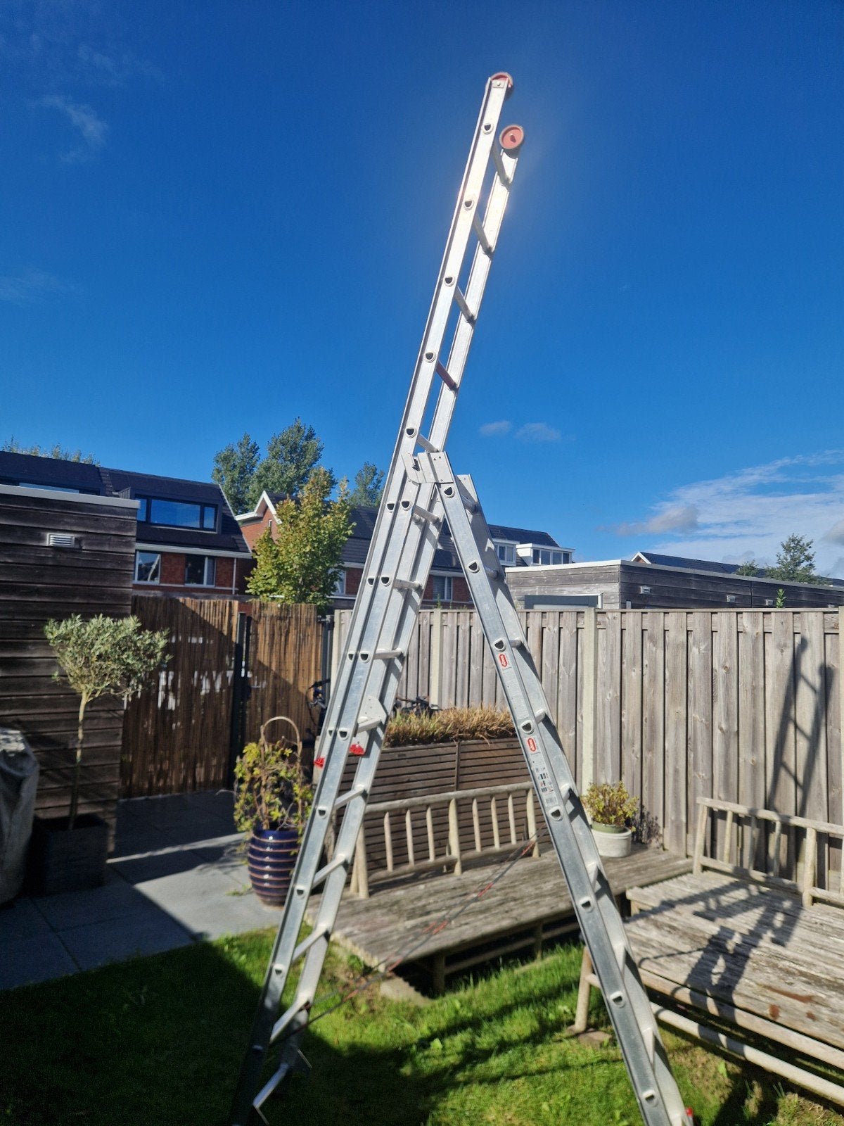 Altrex Economy CR 3063 3x9 reformladder, Doe-het-zelf en Verbouw, Ophalen, Zo goed als nieuw, Ladder, Opvouwbaar of Inschuifbaar