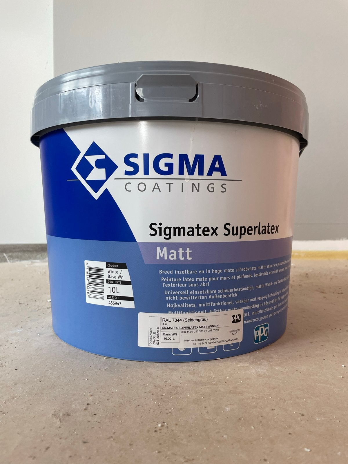 Sigmatex Superlatex Matt 10L RAL7044, Ophalen, Nieuw, Overige typen