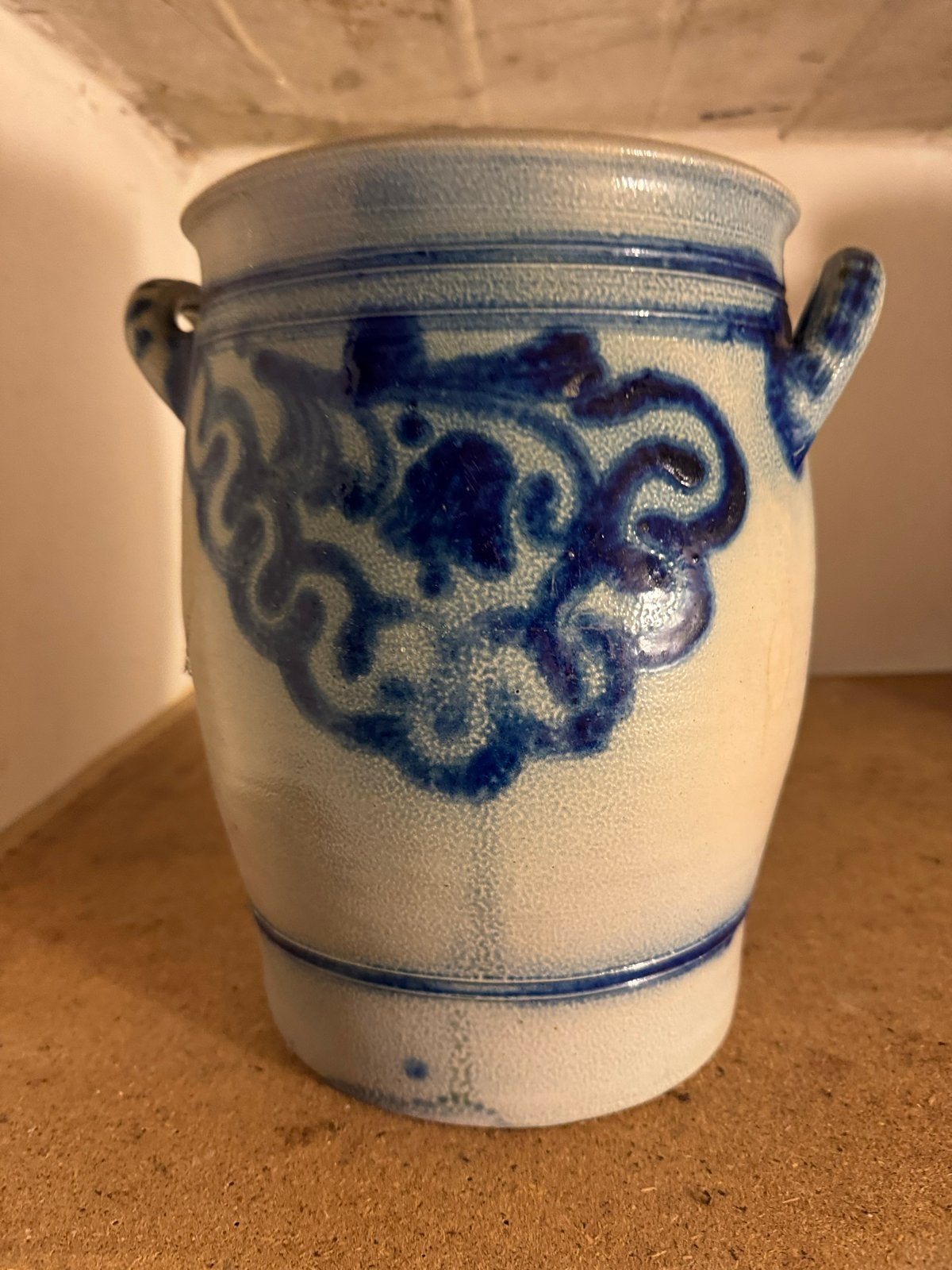 Antieke zoutglazuur pot met blauw decor, Antiek en Kunst, Antiek | Keramiek en Aardewerk, Ophalen