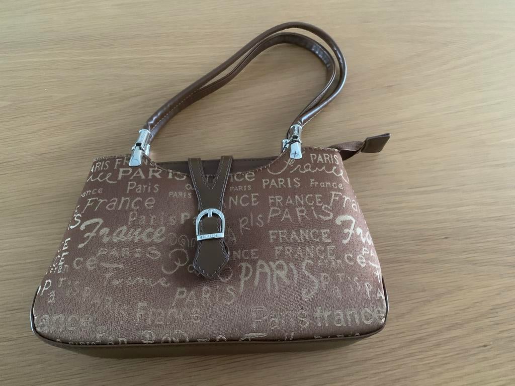 Tasje Paris, Ophalen of Verzenden, Zo goed als nieuw, Bruin, Handtas