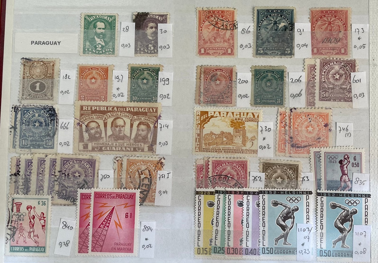 Kaveltje postzegels Paraguay, Ophalen of Verzenden, Buitenland