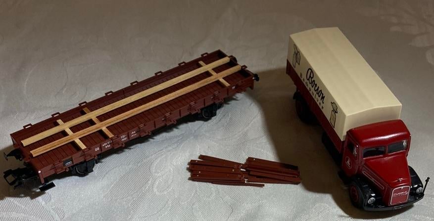 Märklin DB rongenwagon met MAN vrachtauto, Wisselstroom, Ophalen of Verzenden, Märklin, Nieuw