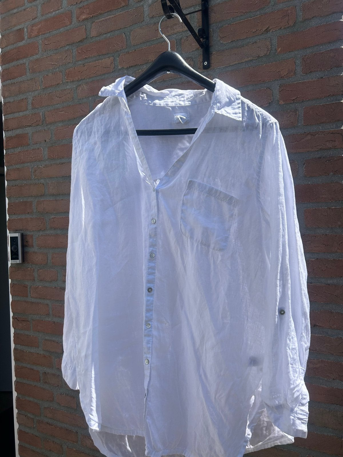 Sigrid Olsen witte linnen blouse XL, Wit, Maat 46/48 (XL) of groter, Ophalen of Verzenden, Zo goed als nieuw