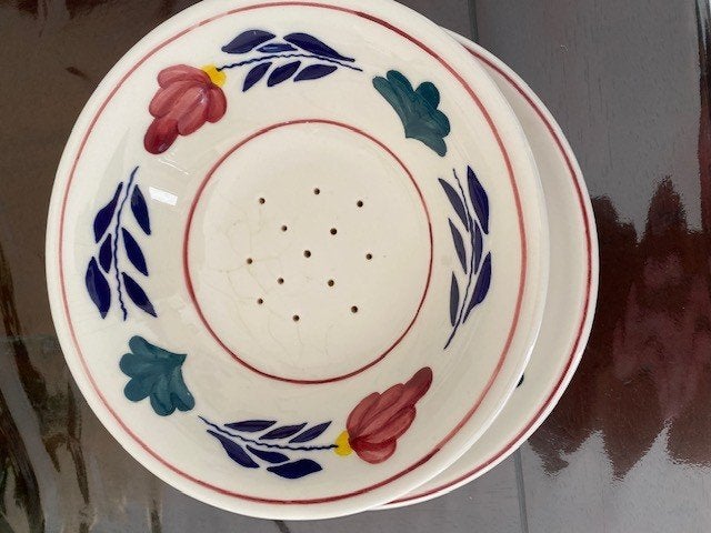Boerenbont kleine fruittest met schotel Boerenbond, Huis en Inrichting, Keuken | Servies, Gebruikt, Ophalen of Verzenden, Schaal of Schalen