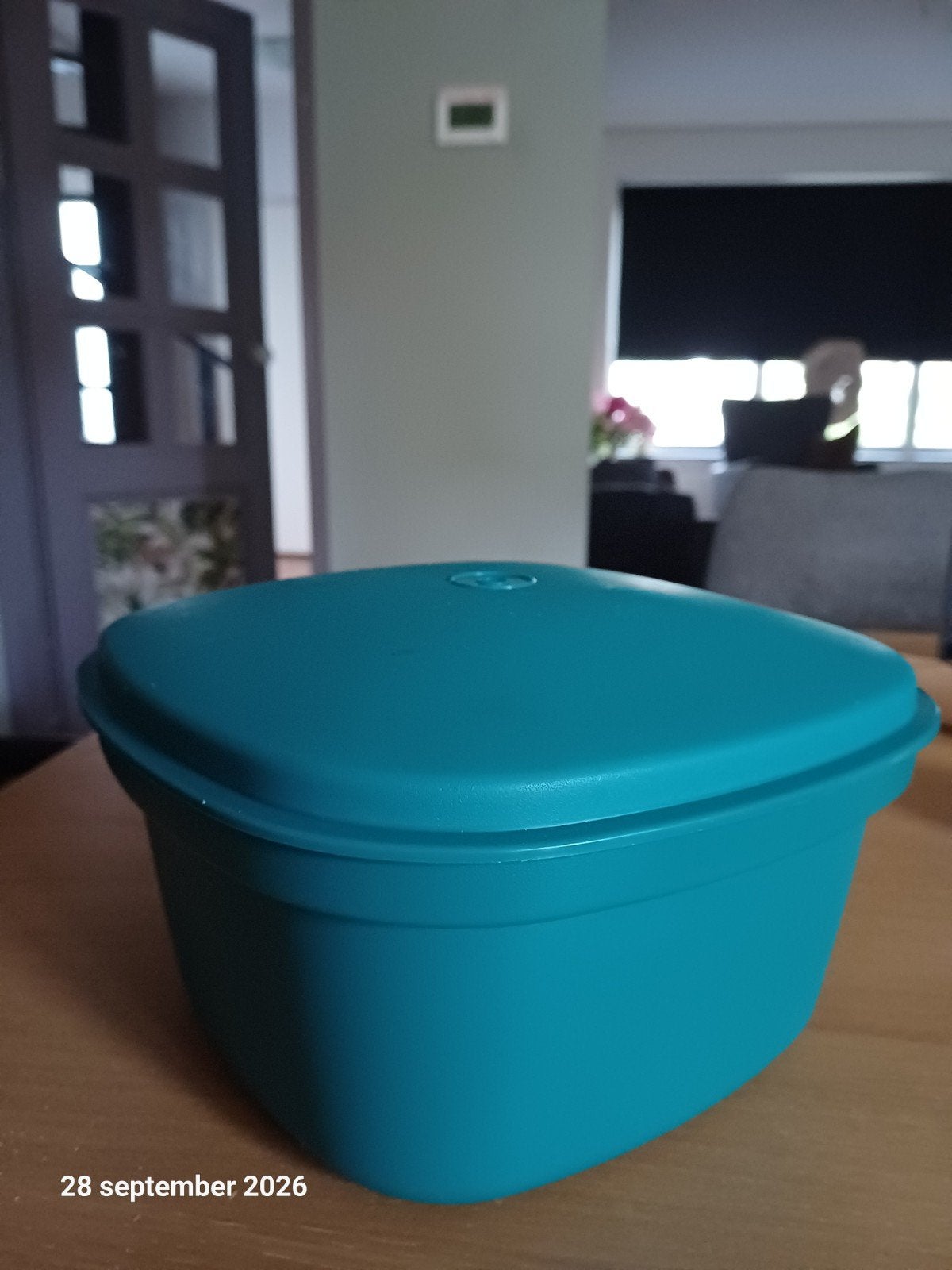 Tupperware Serveerwonder met vergiet en deksel - Groen/Blauw, Ophalen, Bewaardoos, Zo goed als nieuw, Met deksel