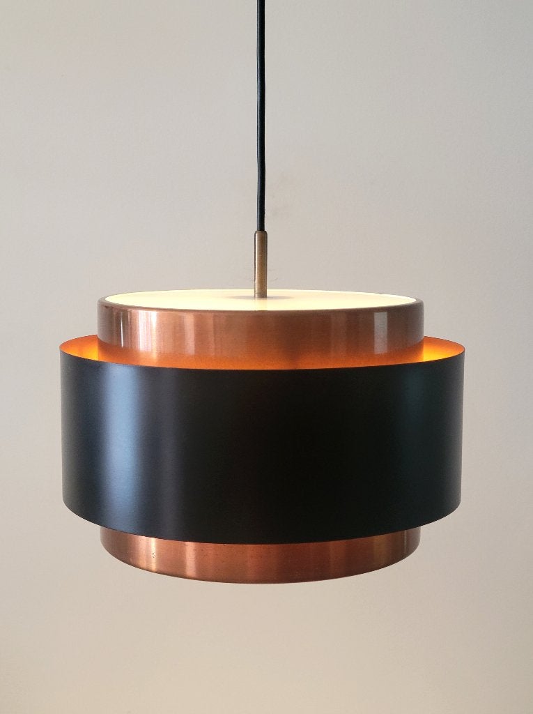 Fog & Mørup Saturn hanglamp van Jo Hammerborg, Gebruikt, Metaal, Deens design, Vintage design, Mid Century Modern, E27 (groot)