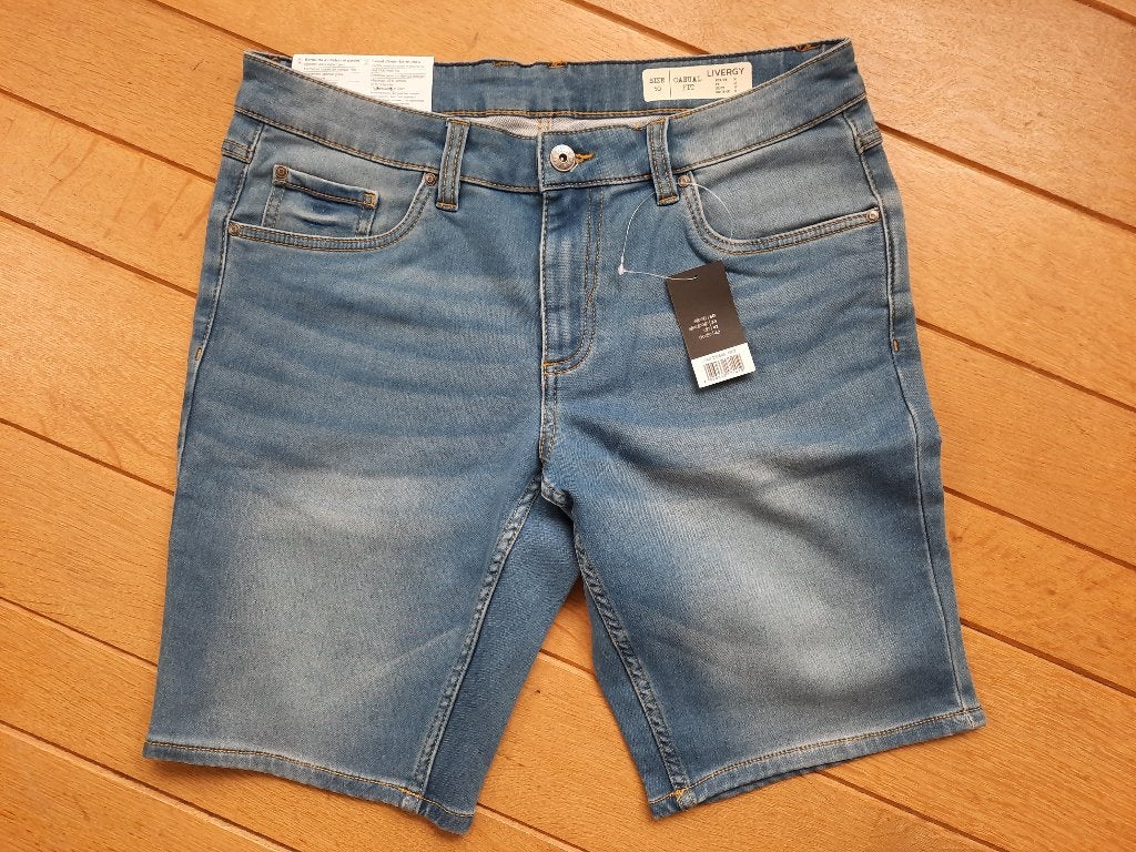 Livergy spijker bermuda maat 50 - nieuw -, Blauw, Nieuw, Ophalen of Verzenden, W33 - W34 (confectie 48/50)