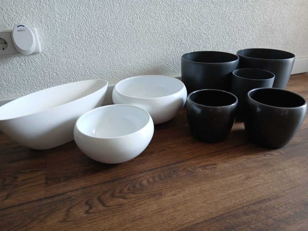 bloempotjes, Ophalen, Kunststof, Rond, Zo goed als nieuw