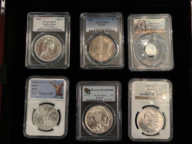 SPOED!! Partij van 6 zeldzame PCGS/NGC Slabbs ZEER ZELDZAAM!, Ophalen of Verzenden, Buitenland, Munten